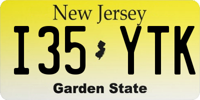 NJ license plate I35YTK