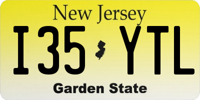 NJ license plate I35YTL