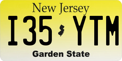 NJ license plate I35YTM