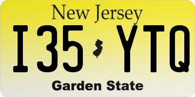 NJ license plate I35YTQ
