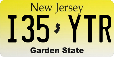 NJ license plate I35YTR