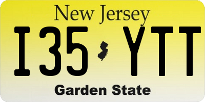 NJ license plate I35YTT