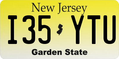 NJ license plate I35YTU