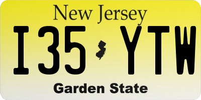 NJ license plate I35YTW
