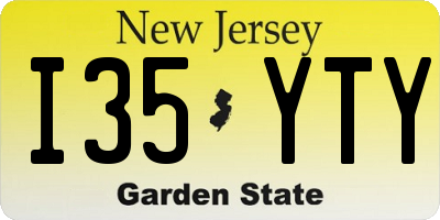 NJ license plate I35YTY