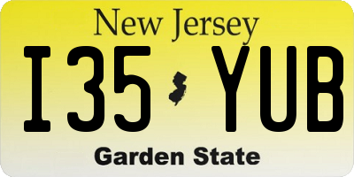 NJ license plate I35YUB