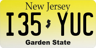 NJ license plate I35YUC