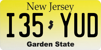 NJ license plate I35YUD