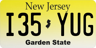 NJ license plate I35YUG