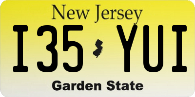NJ license plate I35YUI