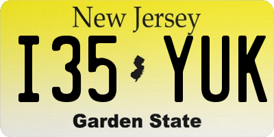 NJ license plate I35YUK