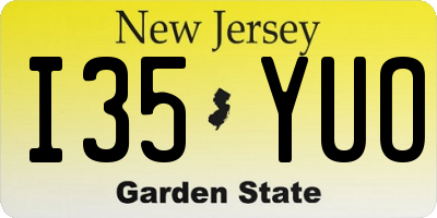 NJ license plate I35YUO