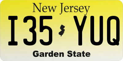 NJ license plate I35YUQ