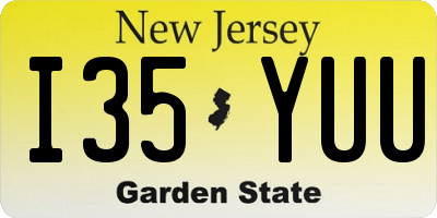 NJ license plate I35YUU