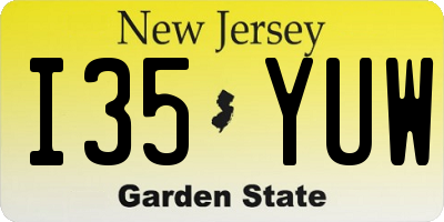 NJ license plate I35YUW