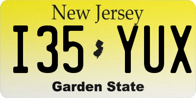 NJ license plate I35YUX