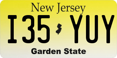 NJ license plate I35YUY