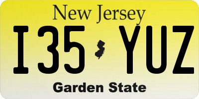 NJ license plate I35YUZ
