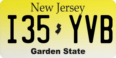 NJ license plate I35YVB