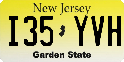 NJ license plate I35YVH