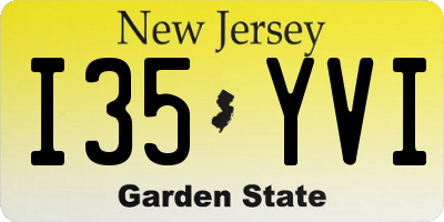 NJ license plate I35YVI