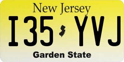 NJ license plate I35YVJ