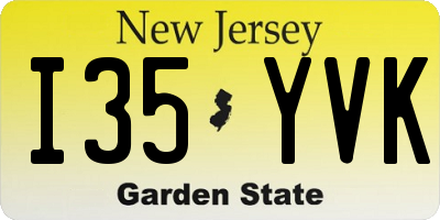 NJ license plate I35YVK