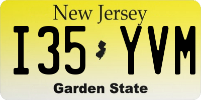 NJ license plate I35YVM