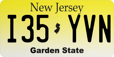 NJ license plate I35YVN