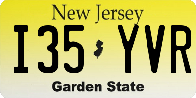 NJ license plate I35YVR