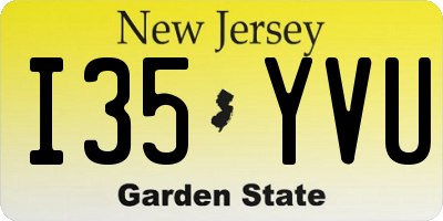 NJ license plate I35YVU
