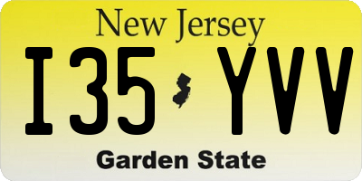 NJ license plate I35YVV