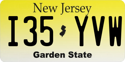 NJ license plate I35YVW
