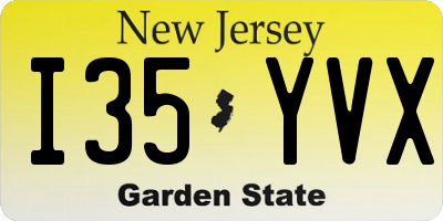 NJ license plate I35YVX