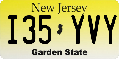 NJ license plate I35YVY