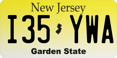 NJ license plate I35YWA