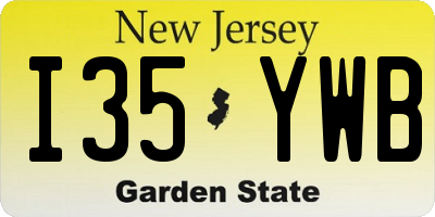 NJ license plate I35YWB