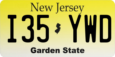 NJ license plate I35YWD