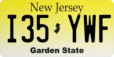 NJ license plate I35YWF