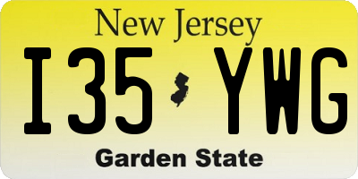 NJ license plate I35YWG