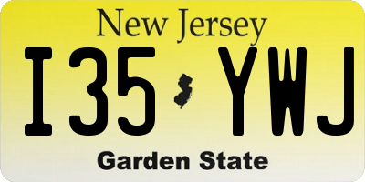 NJ license plate I35YWJ
