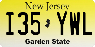 NJ license plate I35YWL