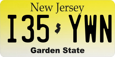 NJ license plate I35YWN