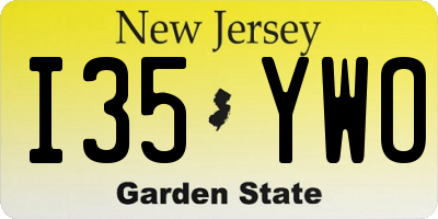 NJ license plate I35YWO