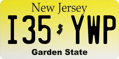 NJ license plate I35YWP