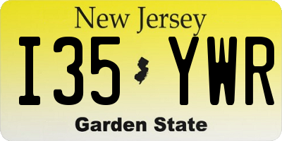 NJ license plate I35YWR