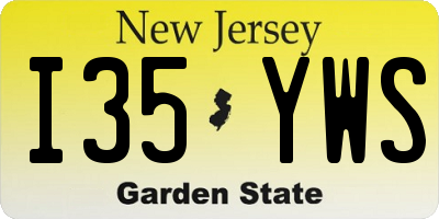 NJ license plate I35YWS