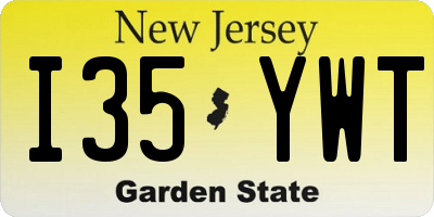NJ license plate I35YWT
