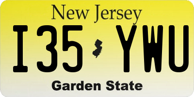 NJ license plate I35YWU
