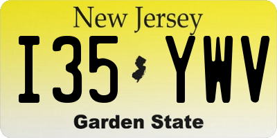 NJ license plate I35YWV
